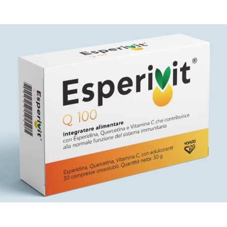 Esperivit Q 100. Supliment cu Hesperidin, Quercetină și Vitamina C - 30 comprimate