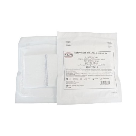 Sterile cotton folded gauze compress 10 x 20 cm 8 layers - 10 pcs.