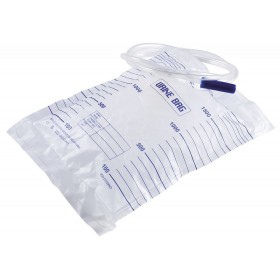 Posteľové vaky na moč 2 l so 130 cm trubicou bez odtoku - 25 ks.