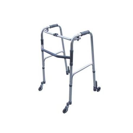 Składany rollator z regulacją wysokości z 2 kółkami skrętnymi i 2 kółkami z systemem samoblokującym