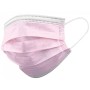 Gisafe 98% 3-ply filtering surgical mask type iir with elastic bands - adults - pink - box - pack 50 pcs.
