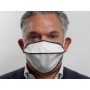 Masque réutilisable mycroclean bfe 99,8% - double couche, blanc/bleu - avec embout nasal