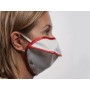 Masque réutilisable Mycroclean bfe 99,8% - blanc/rouge