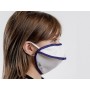 Masque réutilisable mycroclean junior/adulte petit bfe 99,8% - blanc/bleu