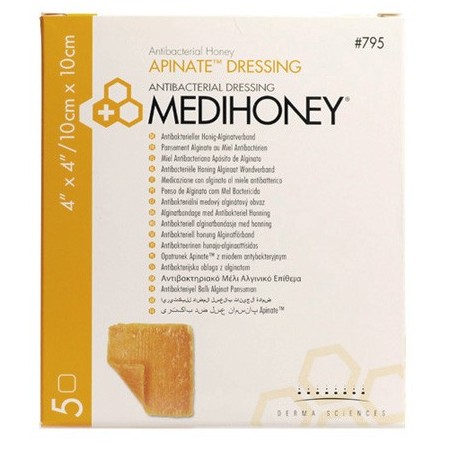 Medihoney Apinate antibakteriális kötszer 10 x 10 cm - 5 kötszer