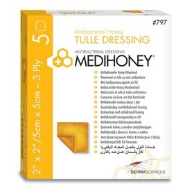 Medihoney 3-warstwowy opatrunek tiulowy - 5 opatrunków