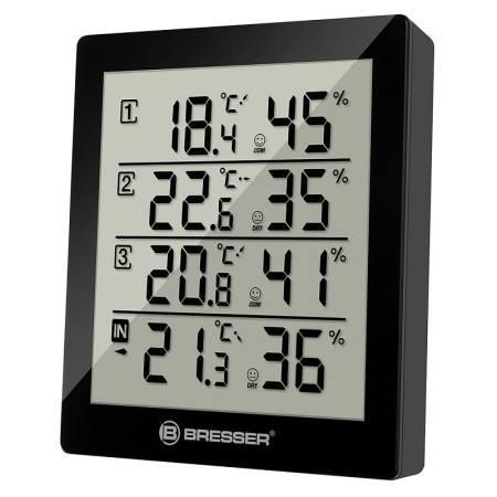 Termometru și higrometru Bresser Temeo Hygro Quadro, negru