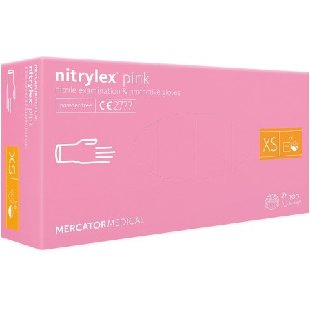 Disposable nitrile gloves powder-free NITRYLEX PINK- 100 pcs.