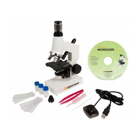 Celestron biologische microscoopset met vergrotingen van 40x tot 600x met WebCam