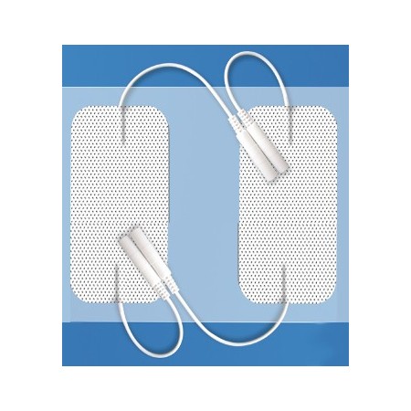 Electrodos pregelificados para electroestimulación 50x100 con DOBLE CABLE DE ENTRADA - 2 uds.