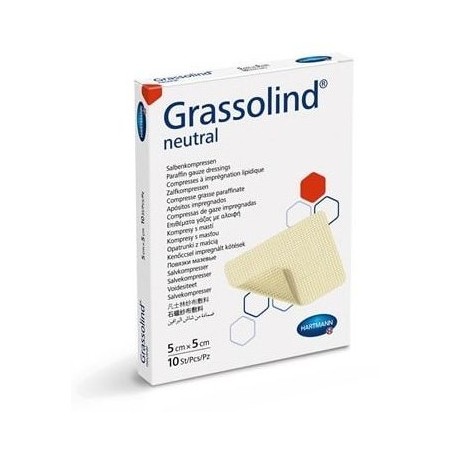 Grassolind Pansement en coton avec pommade grasse 5 x 5 cm - 10 pcs.