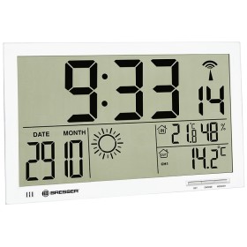 Bresser MyTime Jumbo Horloge murale LCD, blanc