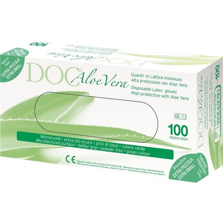 Latexhandsker uden pudder Aloe Vera MEDIUM STØRRELSE 8