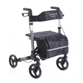 Rollator Pliant En Aluminium Peint Gris - Ocean 2.0