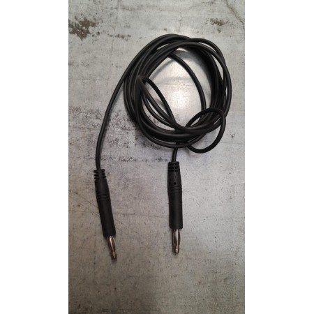 CABLE CON CLAVIJAS MACHO NEGRAS - 4MM PARA ELECTROTERAPIAS PROFESIONALES