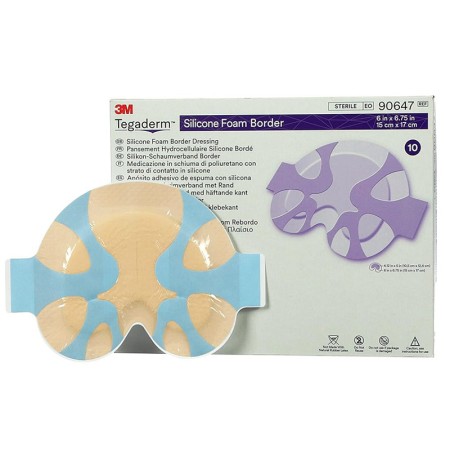 Tegaderm 3m schuimverband met siliconenranden 15x17 cm - verpakking. 10 stuks.