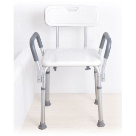 Asiento de ducha con respaldo y reposabrazos