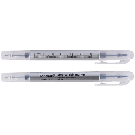 Dermatologische pen - dubbele punt 0,5 en 1,0 mm - steriel - verpakking 100 stuks